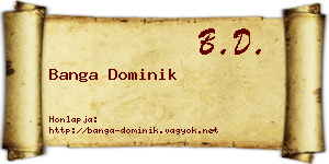 Banga Dominik névjegykártya
